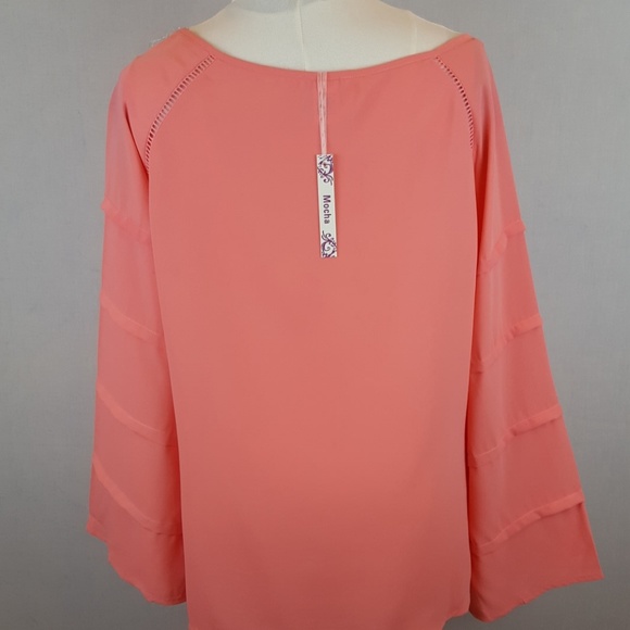Coral Peach Blouse - Picture 4 of 4